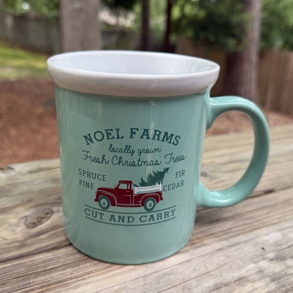 DesignPac "Noel Farms Cut and Carry" Coffee Mug Christmas Tree Truck 20 oz